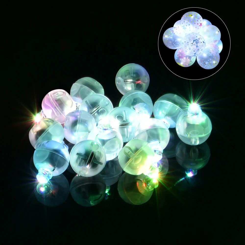 100/50 шт. круглый шар Led светильник s мини вспышка света лампы фонари Рождество