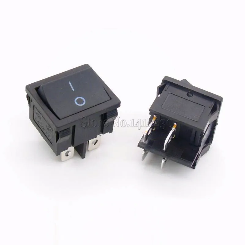 KCD5 21x24 мм 21*24 4 контакта 2 положения 6A/12A 250VAC ON OFF DPST Черный клавишный