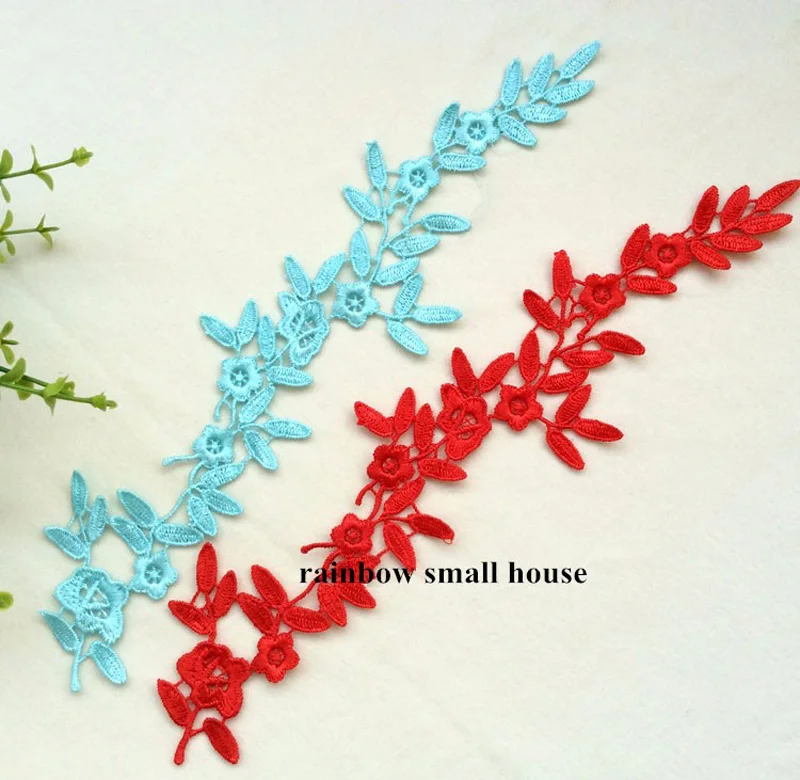 Фото 5Pairs Colors New Arrival Lace Applique Flower Sewing Trims Wedding Decoration 29X6.5CM №4