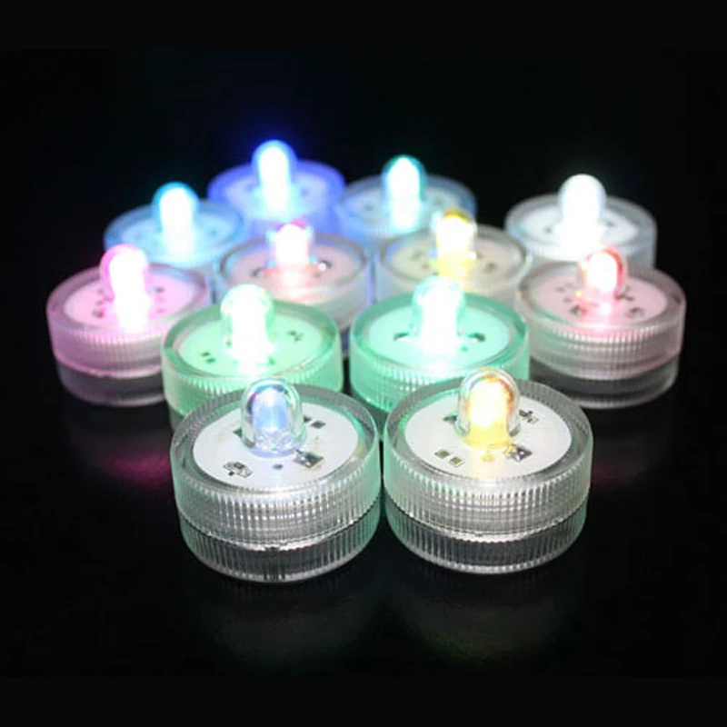 

20pcs/lot Submersible Led tea light underwater Waterproof tealight Wedding Party floral Vase candle centerpiece decorations