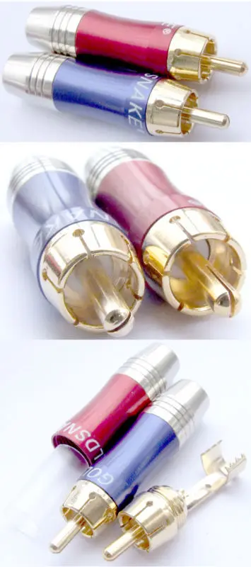 

2PCS RCA Plug for Audio Video Amplifier Speaker Cables