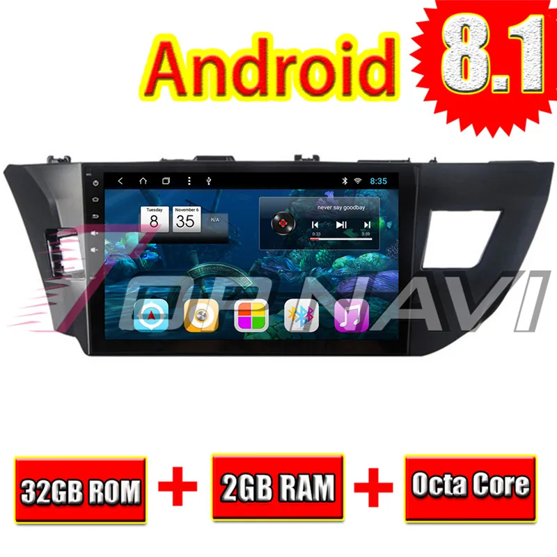 Автомобильный радиоприемник GPS навигация для Toyota Levin 2014 Android 8 1 10 ''Topnavi