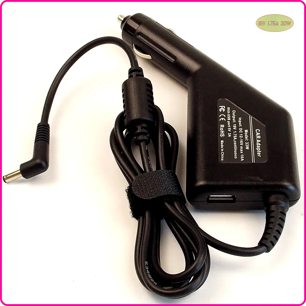 19V 1.75A DC Laptop Car Charger with USB Port for ASUS VivoBook X202E X202E-DH31T X202E-CT006H X202E-DB21T | Компьютеры и офис