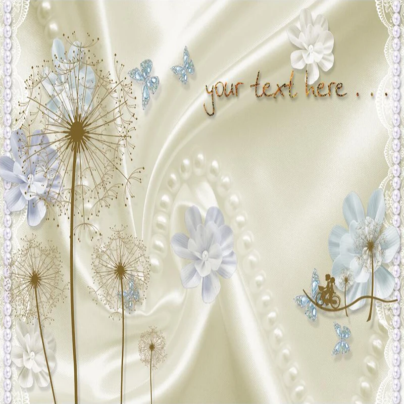 Decorative wallpaper Beautiful silk and dandelion high-grade TV background wall decoration painting mural |