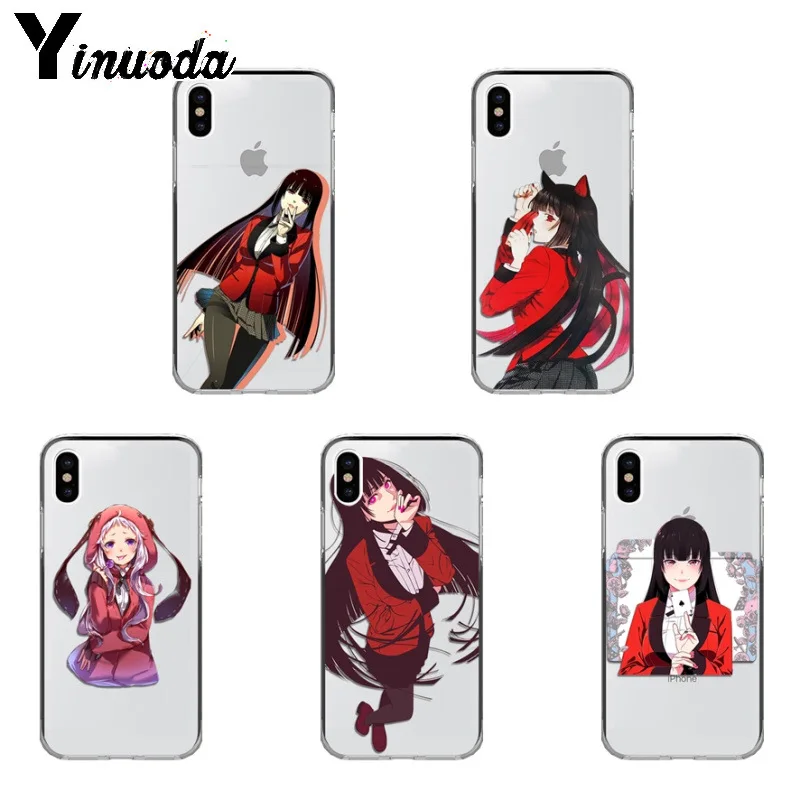 Yinuoda Kakegurui аниме прозрачный ТПУ мягкий резиновый чехол для телефона iPhone X Xs Xr XsMax 10 7