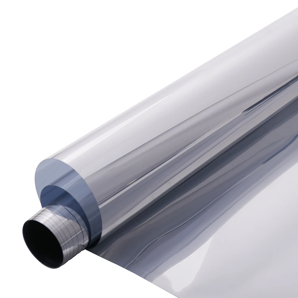 

HOHOFILM 45cm*500cm Silver Mirrored Window Film Solar Tint Reflective Silver 2Layers Tint Room Building Decor