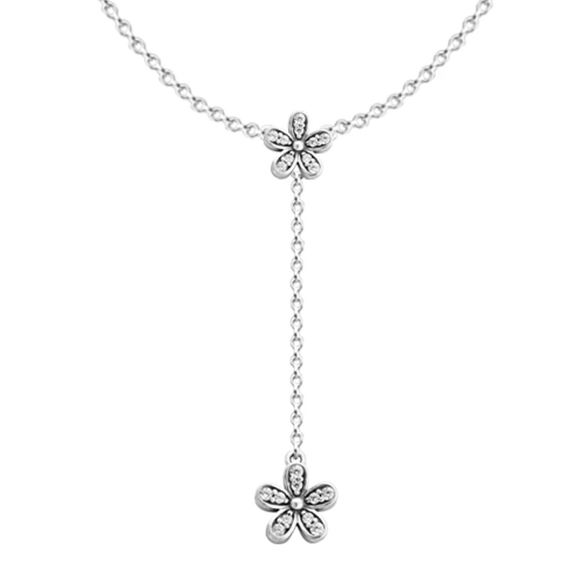 

Pendant necklaces & pendants Dazzling Daisies with clear CZ Necklace 925 STERLING SILVER JEWELRY choker christmas gift