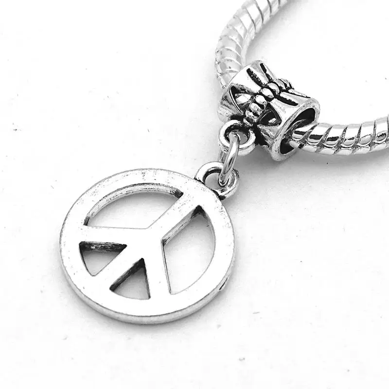 peace Модная Посеребренная Подвеска с подвеской в виде подковы с Эйфелевой башней, подвеска с подвеской, подходит для браслетов Pandora, Женские Ювелирные изделия Diy - Цвет: peace