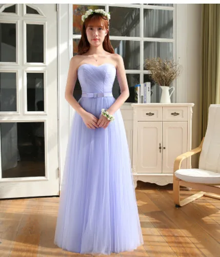 Vestido de festa Новое светло-зеленое платье подружки невесты длинное Сексуальное Милое элегантное Тюлевое вечернее платье для выпускного вечера свадебные вечерние платья - Цвет: lavender a