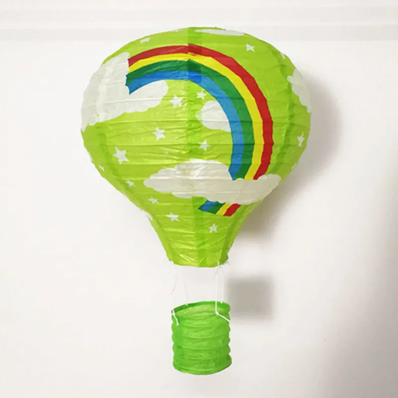 green straight 25/30/35/40 см тепловой аэростат Радуга Бумага Фонари бар Decora Детские День рождения Свадебные украшения вечерние поставки Бумага лампа - Цвет: green straight