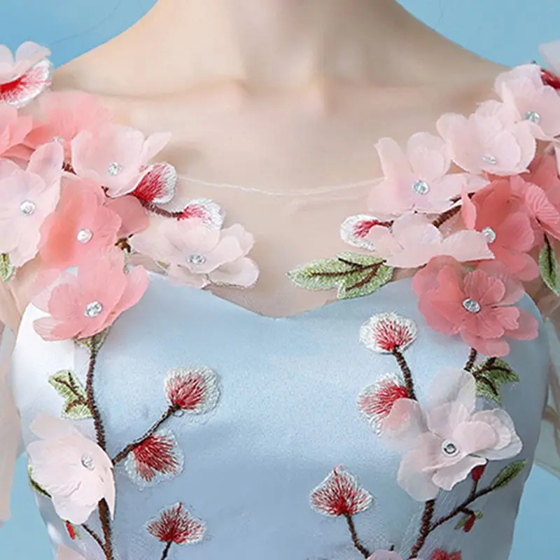 Ruthshen Длинные вечерние платья с короткими рукавами открытой спиной пышные