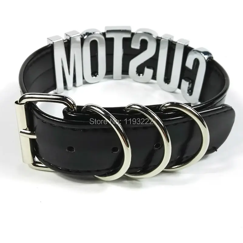 100% чокер ручной работы 35 мм Высокий воротник с надписью и именем выбирайте свое