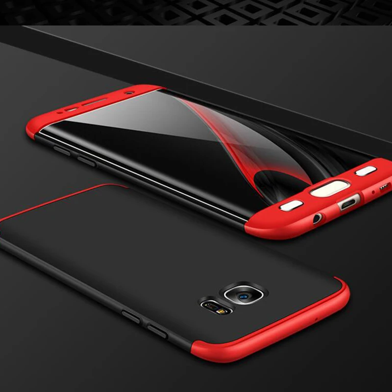YOJOCK S7 Edge чехол жесткий двойной Dip 360 Роскошный Жесткий Полный Защитный для Samsung Galaxy