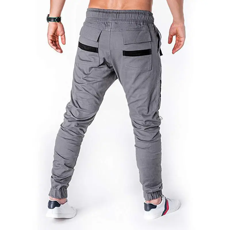 Брюки карго мужские зауженные модные повседневные Прямые Штаны в стиле пэчворк с