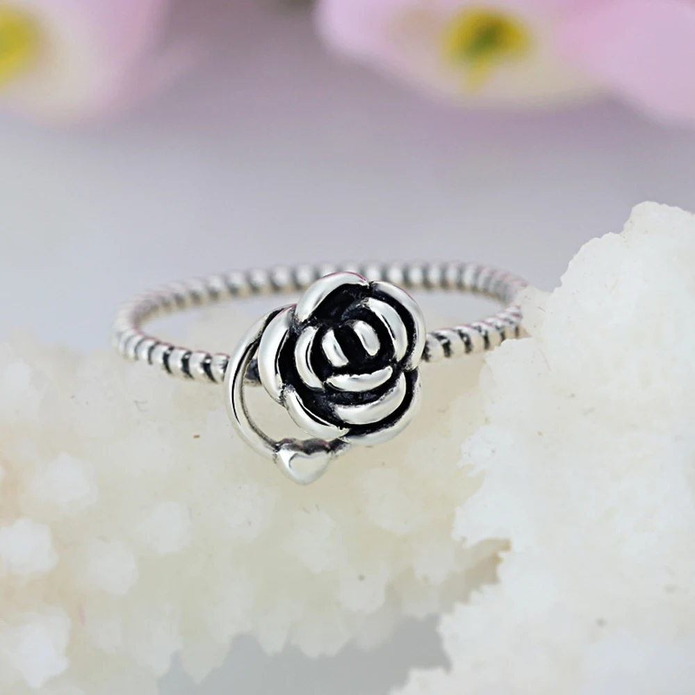 Женское кольцо с розами модное посеребренное покрытием из серебра | Украшения и