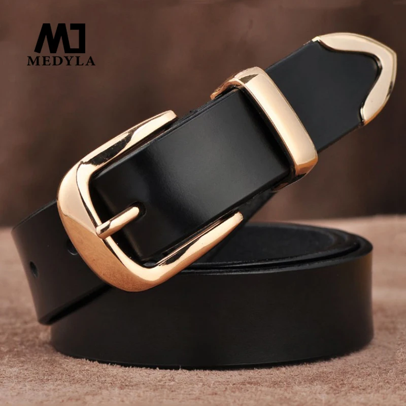 MEDYLA Women's Strap Casual All Match Women Brief Genuine Leather Belt Women Strap Pure Color Belts Top Quality Jeans Belt L27