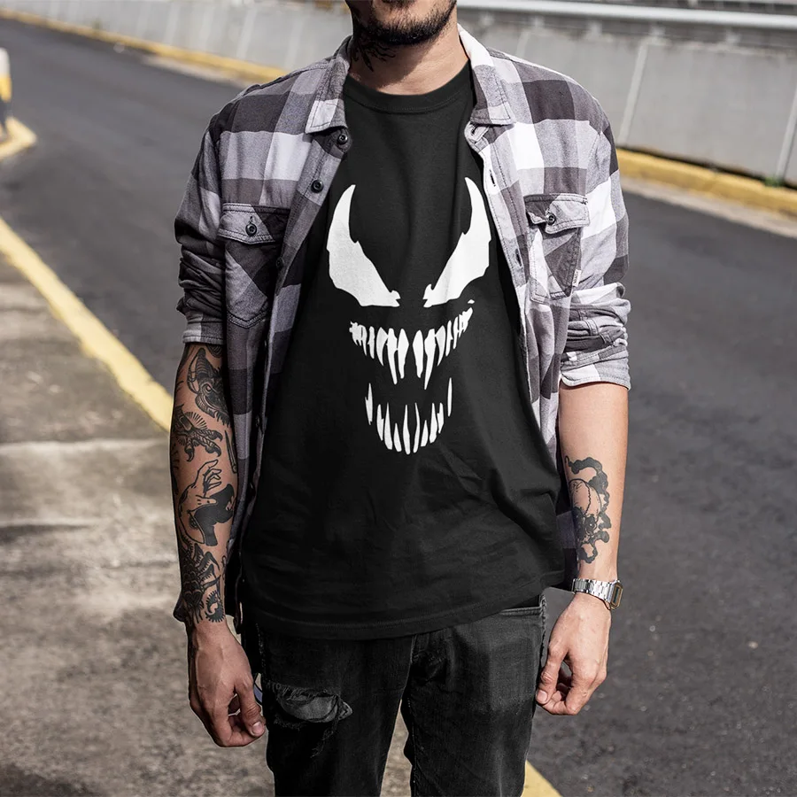 Venom футболка 2019 новая одежда белая мужская с круглым вырезом и коротким рукавом