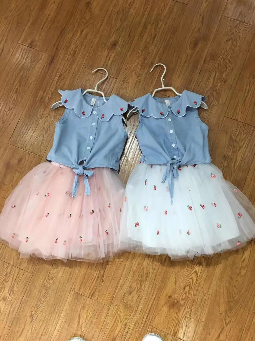 Новинка комплект детской одежды из 2 предметов для девочек летняя джинсовая