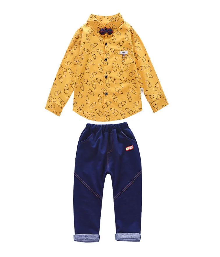302481 yellow JIOROMY/ г. осенний спортивный костюм для мальчиков с надписью детское осеннее платье комплект из двух предметов, штаны с длинными рукавами a1 - Цвет: 302481 yellow
