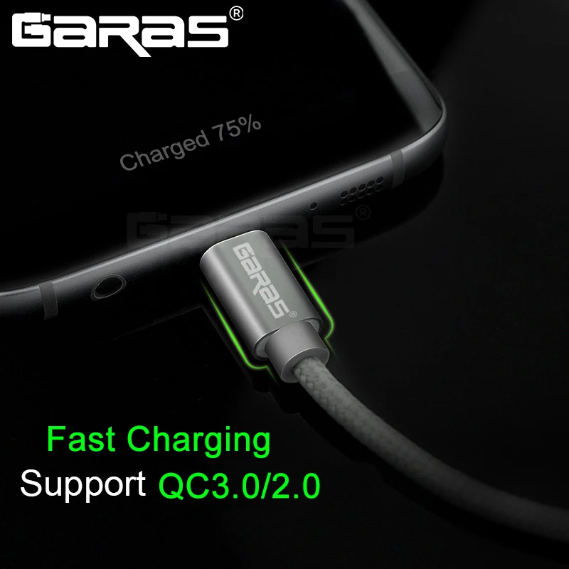GARAS кабель USB Type 3A быстрое зарядное устройство/кабель для передачи данных Micro/Type C