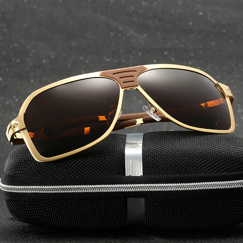 FUNSEE мужская Поляризованные Очки Большие Кадр Весна Ноги Жаба Квадратных Моды