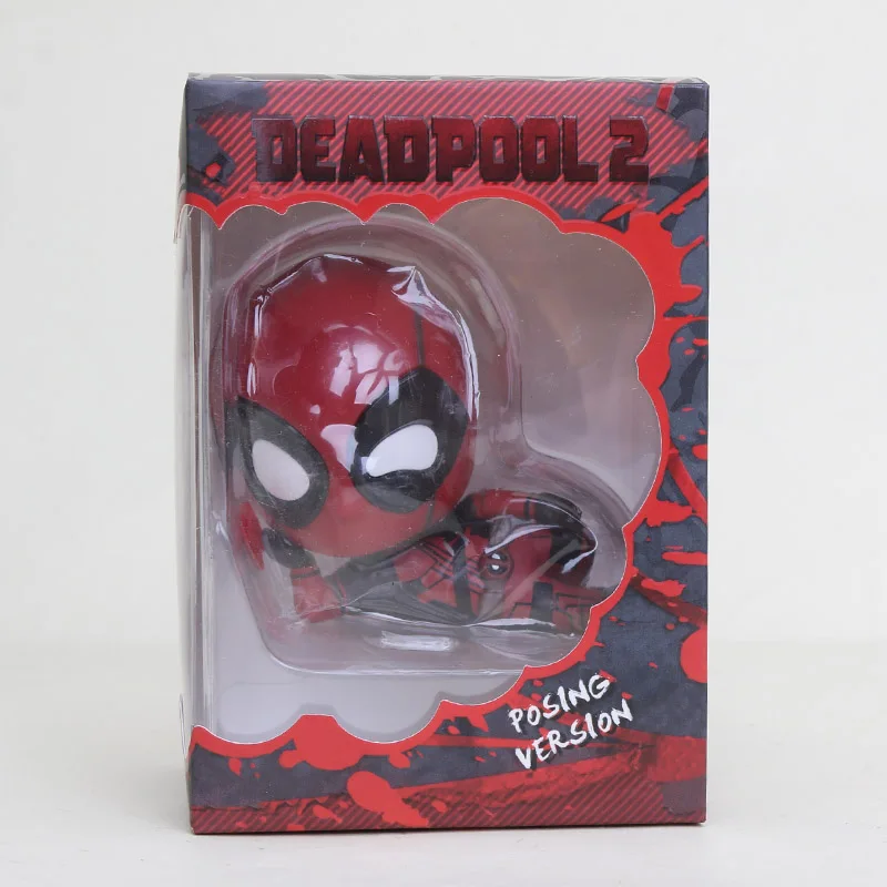 Мини 10 см Marvel игрушки Дэдпул фигурка качающаяся голова 1/10 масштаб предварительно окрашенный Человек-паук Черная пантера Коллекционная модель куклы игрушки - Цвет: Posing box