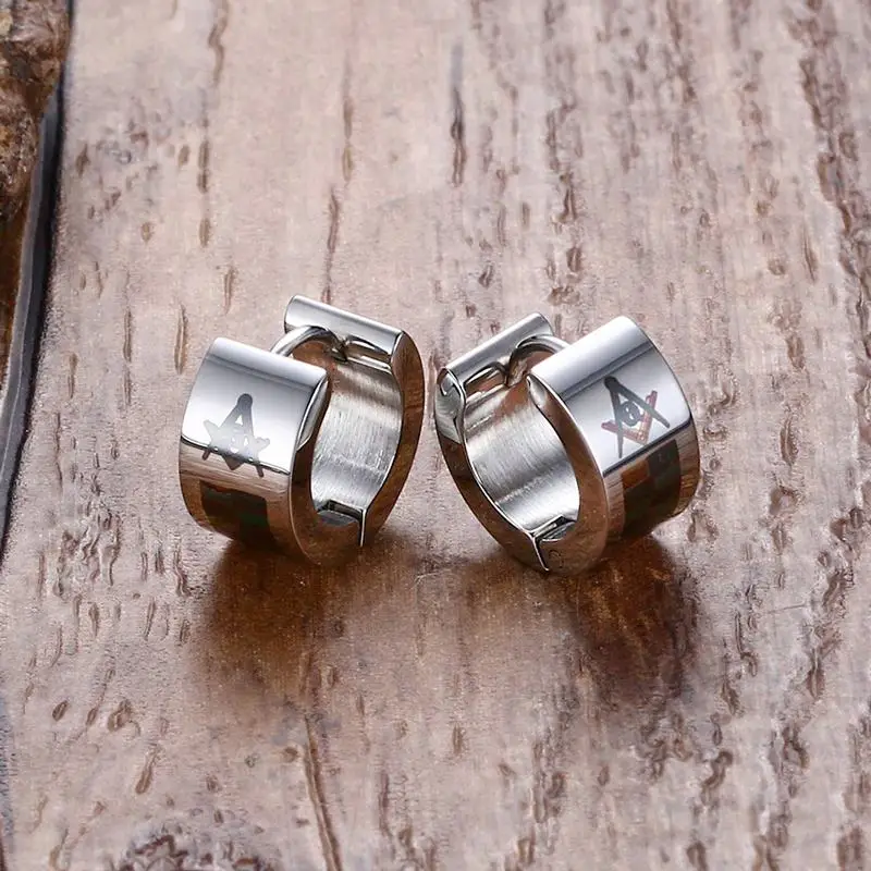 Vnox милые масонских Серьги для Для мужчин Нержавеющая сталь Jewelry Mason Best друг|masonic