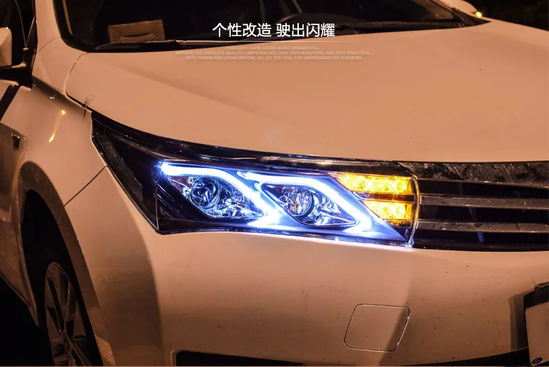 Автомобильный Стайлинг для Toyota Corolla фары- Altis светодиодный фары DRL Биксеноновые линзы Высокий Низкий луч парковка противотуманные фары