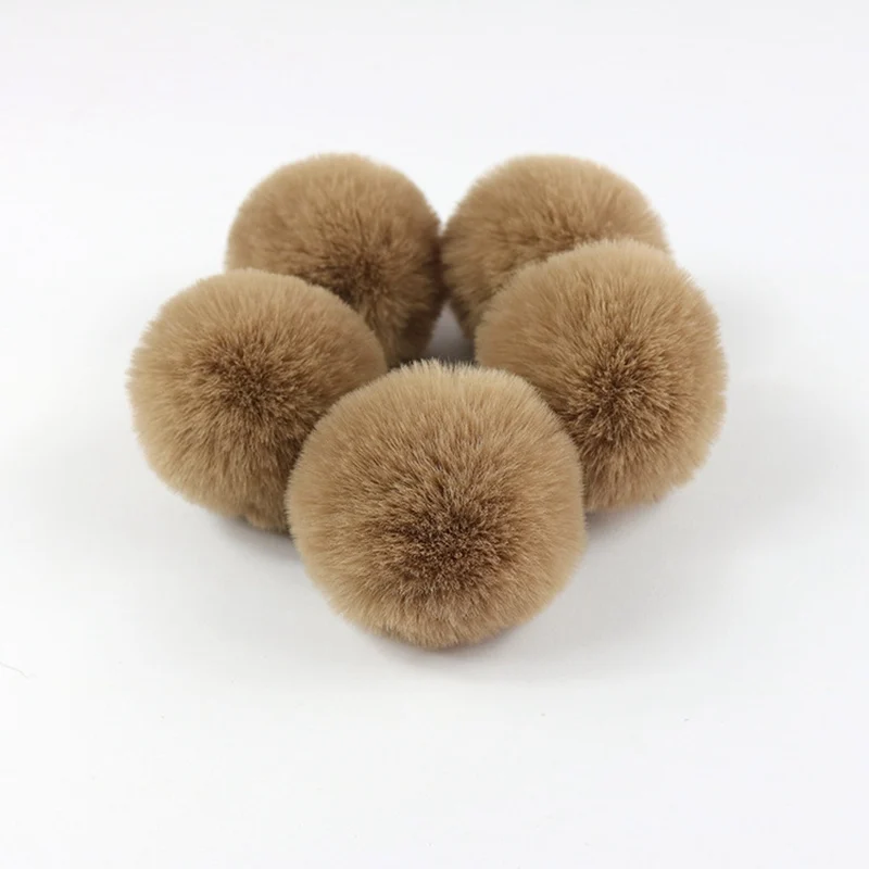 2 шт./пакет помпон из искусственного кроличьего меха шарик конфетного цвета