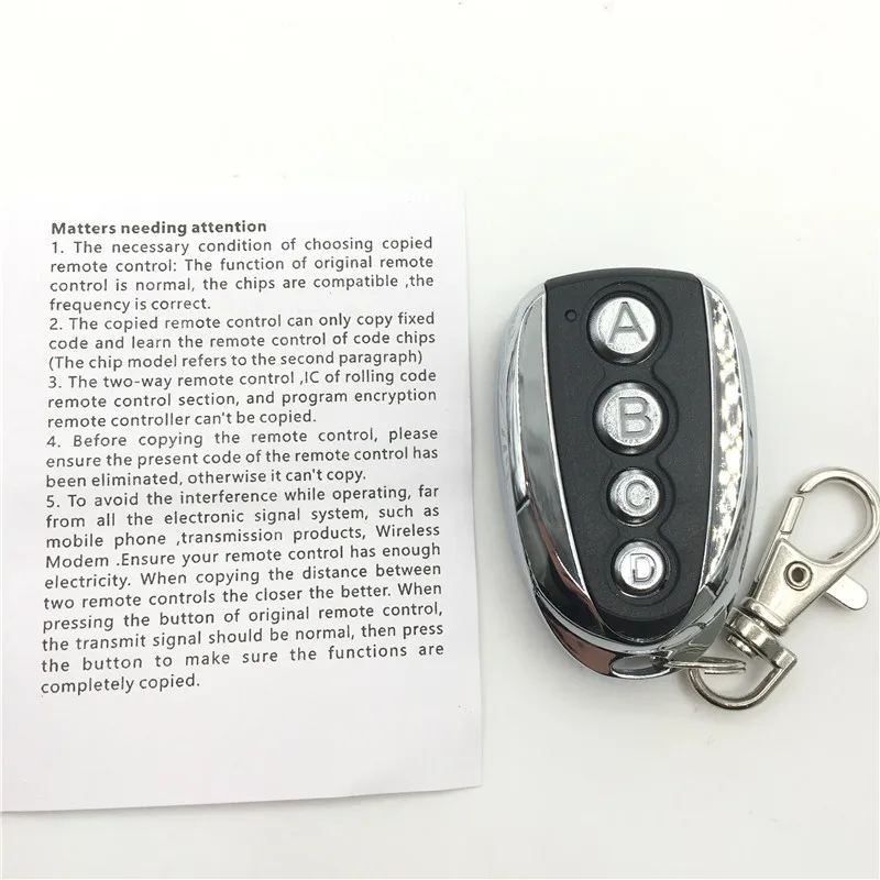 Универсальный ключ с символами ABCD пульт дистанционного управления 433 92 МГц