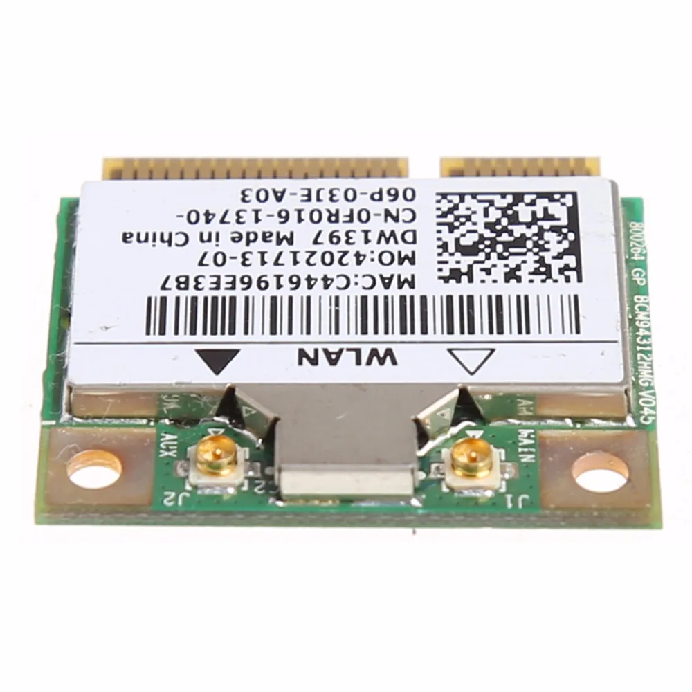 54 М беспроводная Wifi Мини карта PCI E для Dell DW1397 0KW770 Broadcom BCM94312HMG2L|Сетевые карты| |