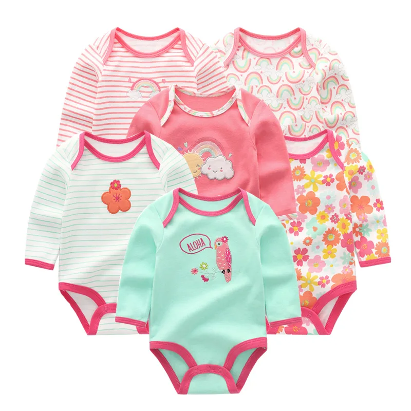 6 шт./лот зимний комбинезон с длинными рукавами для новорожденных roupa de bebe одежда