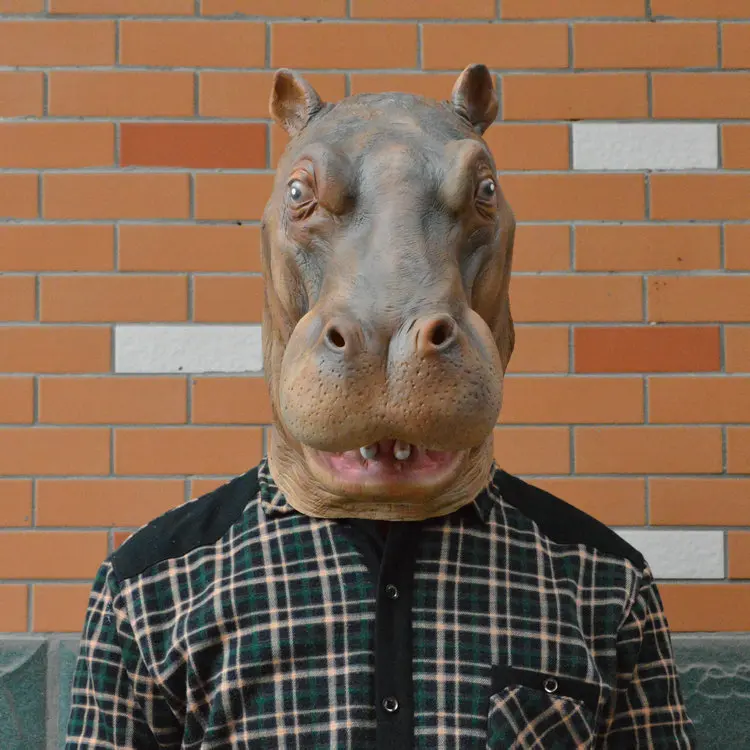 Маска гиппопотама для костюмированной вечеринки латексный головной убор маски
