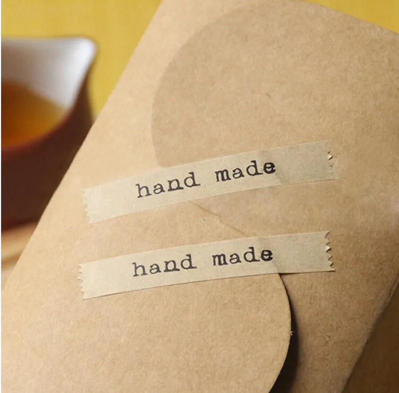 100 шт. самоклеящиеся наклейки с краями для рукоделия|hand made|stickers diystickers kraft label |