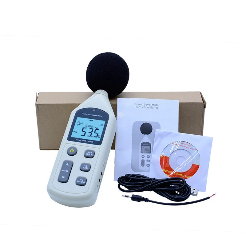 GM1356 измеритель уровня звука с USB цифровой тестер шума ЖК-экран Аудио Vioce опишите