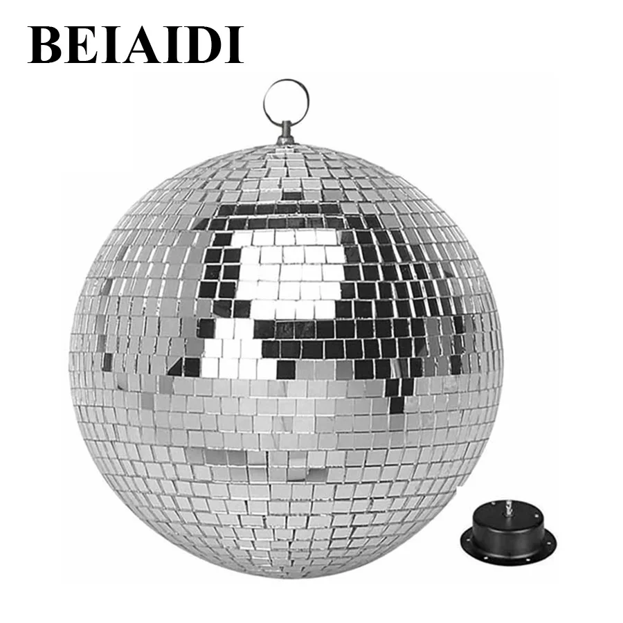 

Зеркальный шар BEIAIDI D25CM, вращающийся стеклянный шар для дискотеки, диджеев, с креплением двигателя переменного тока, хрустальный шар для дис...
