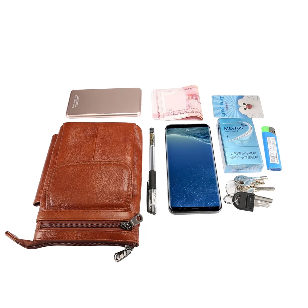 Винтажная дорожная сумка мессенджер из натуральной кожи поясной кошелек на