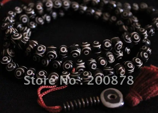Tibetan 108 beads yak bone Rosary,8mm,carved Wisdom Eye Prayer beads Mala