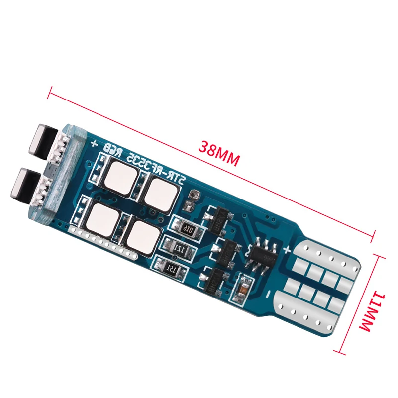 2 шт./компл. T10 Canbus RGB светодиодсветильник лампа атмосферная беспроводной пульт