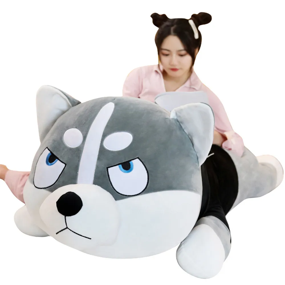 

Kawaii Hasky Stuffed Toys 80/100cm Cute Simulation Husky Dog Plush Toys Stuffed Doll Kids Baby Toys Plush Husky Dolls
