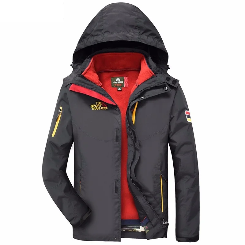 Мужская куртка 2 в 1 высококачественная повседневная пальто осенне зимняя