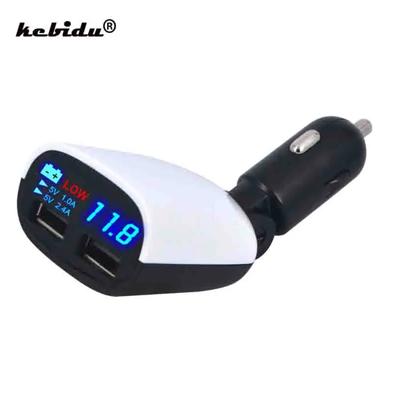 Kebidu симпатичное автомобильное зарядное устройство с двумя USB-портами Напряжение