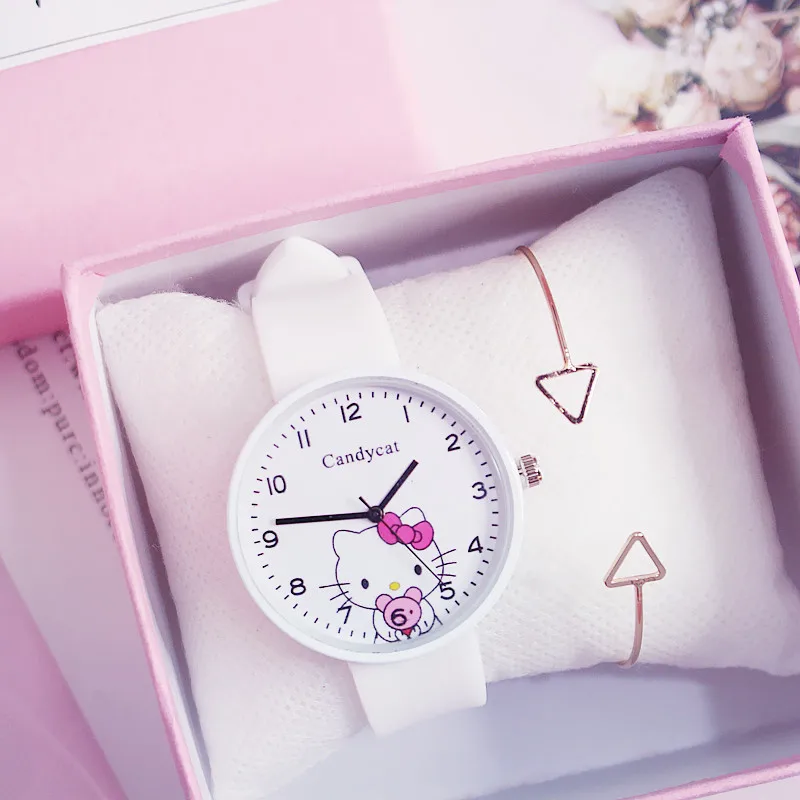 Мода hello kitty детские часы 3 14 Мальчики Девочки День рождения подарок наручные без