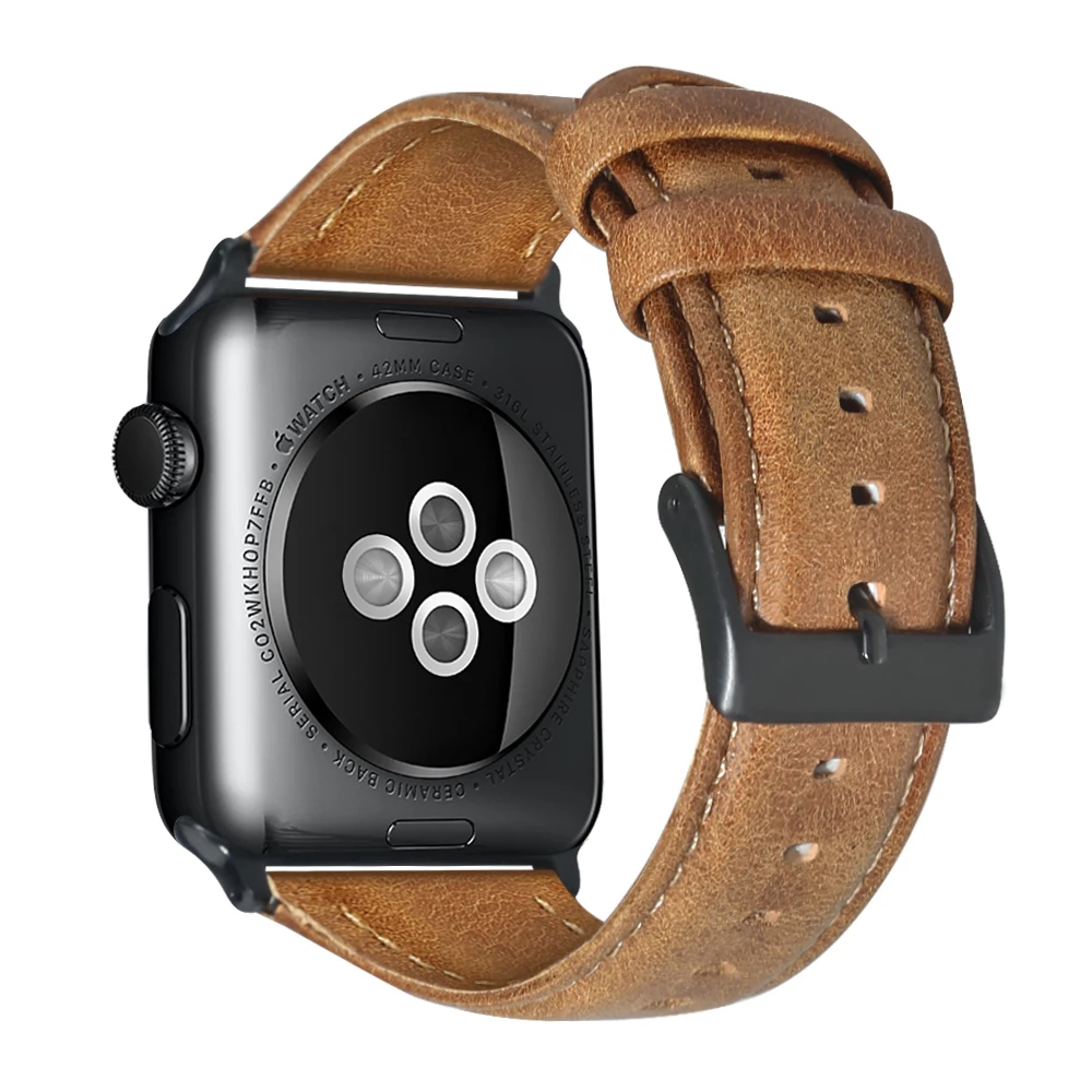 Кожаный ремешок FOLOME для Apple Watch SE Series 6 5 4 3 Сменный ремень iWatch 40 мм 44 38 42 мм|Ремешки