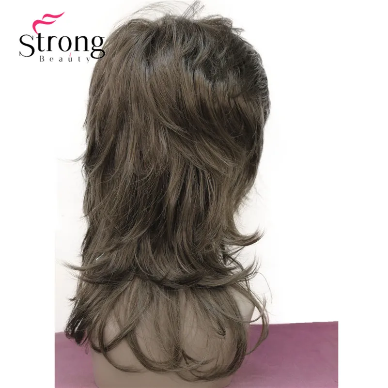 StrongBeauty женский слоистый парик из синтетических волос с темными корнями Омбре - Цвет: 8