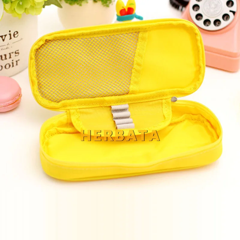 Компактный холщовый пенал карамельных цветов в Корейском стиле Женский