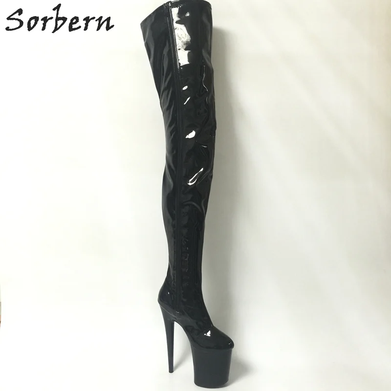 Женские сапоги до колена Sorbern дизайнерские высокие на платформе в стиле панк|designer