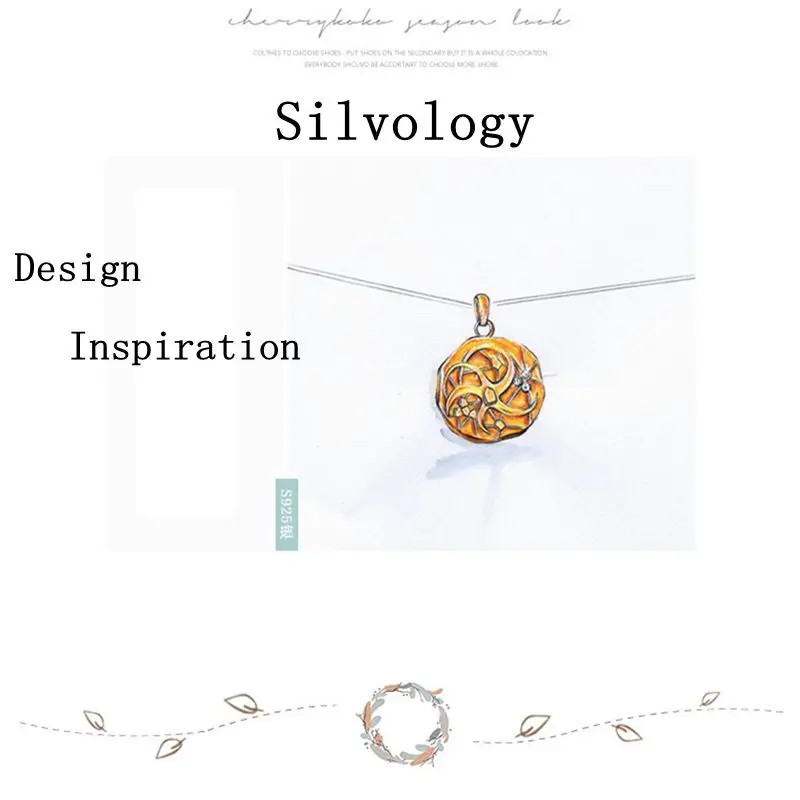 Серебряное ожерелье Silvology 925 пробы с космической планетой Золотое Оригинальное