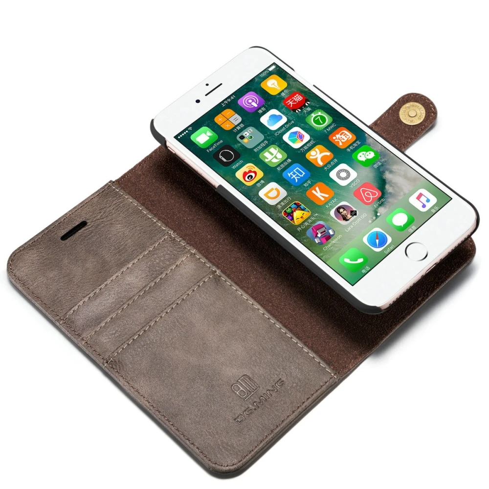 TANZ Luxury 2in1 Wallet Leather Phone Case For iPhone 6 6s 7 plus 5 5s Detachable Magnetic Cover Multi-function Card Holder |
