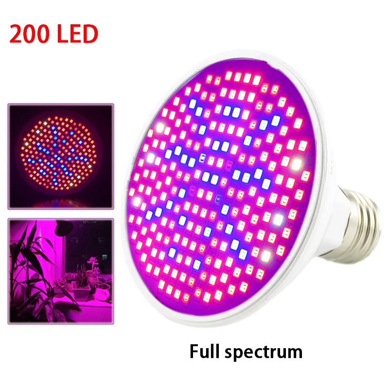 Двойной 200 светодиодный светильник для выращивания растений полный спектр УФ ИК